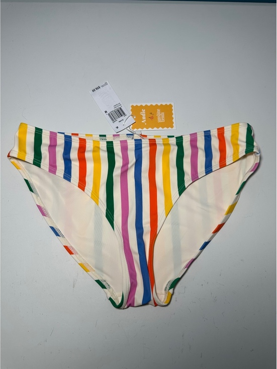 Andie Other - Andie Rainbow Striped Bikini Bottoms Size M